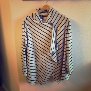 Bobeau One-Button Fleec Cardigan